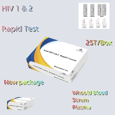 빠른 테스트 반응물 HIV 1/2 검출 테스트 콜로이드 금 방법 25 테스트