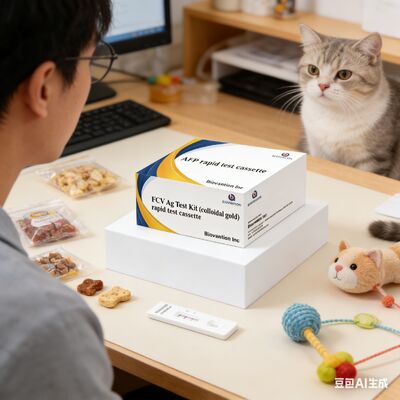 Feline FCV Antigen Rapid Test Kit with High Sensitivity and 5-10 Minute Results Using Double Antibody Sandwich Method