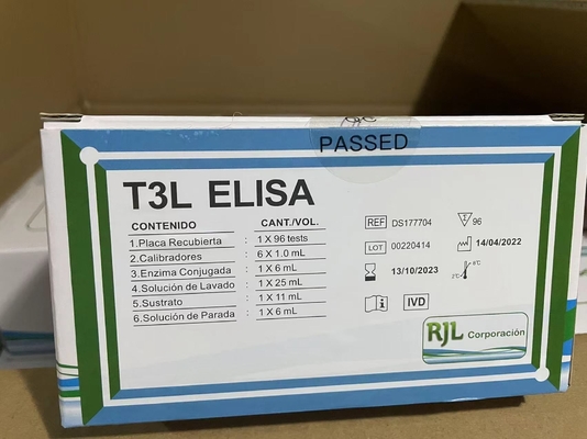 사용 편리한 FT3 ELISA 테스트 키트, 유통 기간이 길고 보존 방법은 2C-8C
